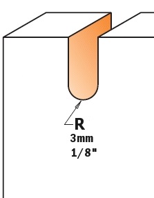 Fresa com Raio Convexo HW Ø6x3mm - marca CMT - Cód. 714.060.11